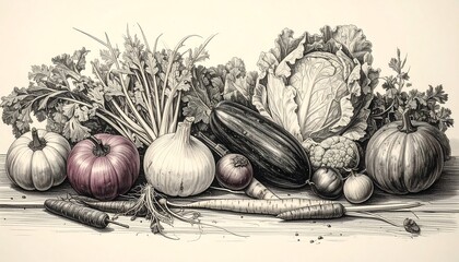Still life of autumnal vegetables