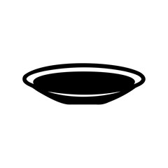 Simple Black and White Image of a Stylized Bowl or Dish