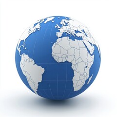 Fototapeta premium Globe Illustration Featuring Europe and Africa in Blue Colors