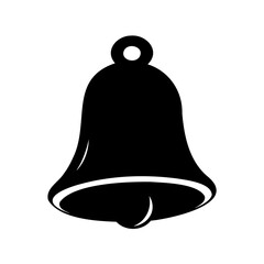 Simple Black and White Graphic Illustration of a Bell with a Clapper