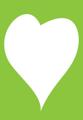 Red Heart Shape on Pink Background Yellow, green