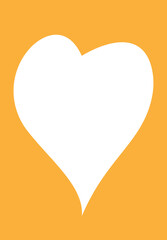 Red Heart Shape on Pink Background Yellow, green