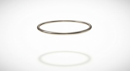 シンプル銀の指輪 優雅に輝く 光沢完璧 影映える. AI Generated