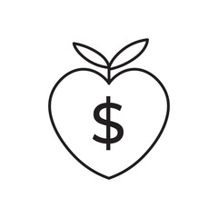 Socially responsible investing icon vector, representing ethical finance, green growth, sustainability, and positive impact through conscious investment choices for a better future.