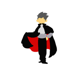 吸血鬼のシンプルラフなイラスト