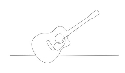 Continuous Line Art: Acoustic Guitar Illustration