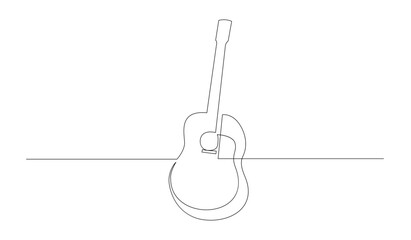 Guitar Line Art Illustration Minimalist Style