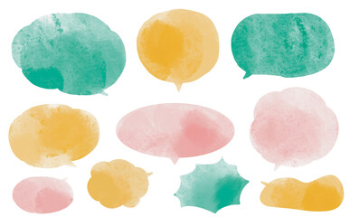 水彩　パステル　吹き出し