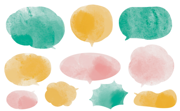 水彩　パステル　吹き出し