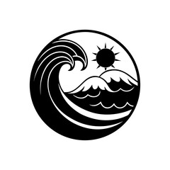 ocean wave beach icon 