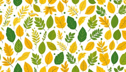 Autumn leaves pattern on white background (1)