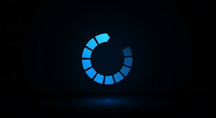 Blue Loading Circle on Black Background.