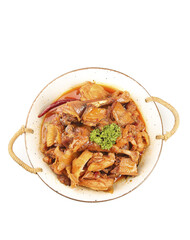 Chinese Braised Chicken Stew with Mushrooms in Traditional Earthen Pot - Hubei Specialty Cuisine