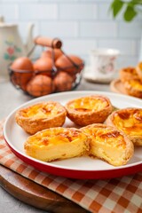 Egg Tart,Egg Custard Tart in white plate