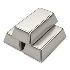 stack of silver metal bars on a transparent background PNG