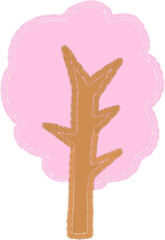 Obraz premium Spring Cherry Blossom Tree Clipart – Pink Flowering Tree Illustration