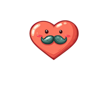 Heart With Moustache