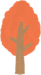 Fototapeta premium Hand-Drawn Cartoon Trees – Seasonal Plant Clipart PNG