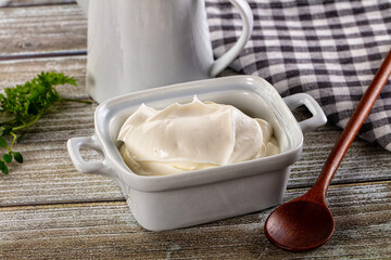 White organic natural cream sour