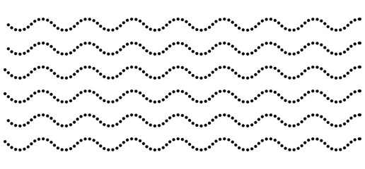 Simple Undulate Wave Line Icon Set Vector Sea Symbols.