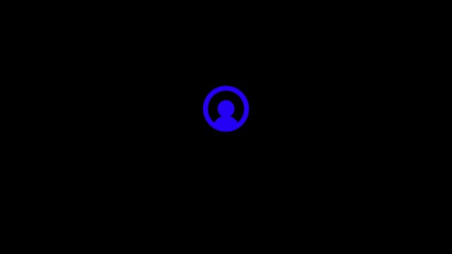 Default avatar bw 2D object animation. No photo available. Avatar profile for social media. Default user outline cartoon 4K video, alpha channel. Faceless face animated icon on white background