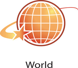 Detailed world map illustration with continents and oceans isolated on white background