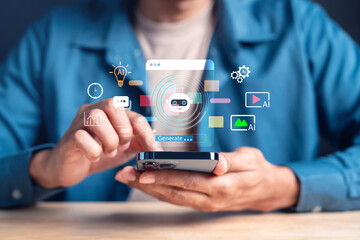 AI productivity chatbot, data, image, video, and automation tools. artificial intelligence enhancing content creation, workflow, and smart efficiency.