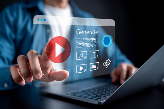 AI for video content creative with multimedia, generative AI technology for video production, content creation, marketing, and innovation.