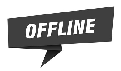 offline banner. offline speech bubble, label, sticker, sign template