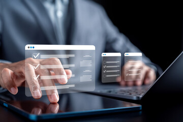 Digital form checklist compliance verification, task management, audit validation, electronic workflow, and corporate administration process.