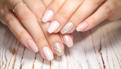 Close-up of manicured nails