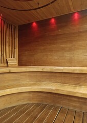 empty sauna in a spa center