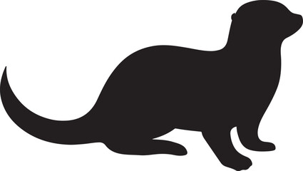 Otter silhouette vector, perfect for wildlife, aquatic, nature, and animal design projects.