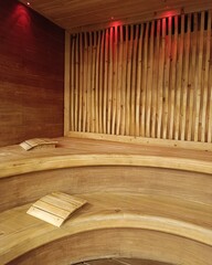 empty sauna in a spa center