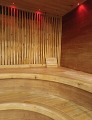 empty sauna in a spa center