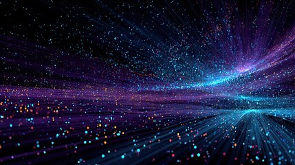 Obraz premium Abstract cosmic digital particles explode