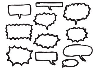 Hand-Drawn Speech Bubbles A Collection of Unique Comic Book Style Dialogue Boxes