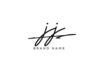 JJ letter elegant cursive beauty handwriting logo.