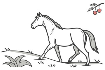 Obraz premium Serene Landscape Illustration with Rolling Hills