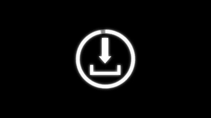 Digital downloading animation interface progress bar seamless loop futuristic motion graphics. Loading circle progress bar animation white glowing icon user experience UI design loop. - Powered by Adobe