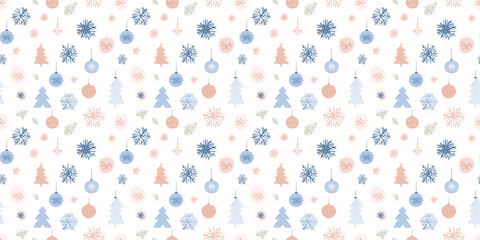 Seamless pattern of minimal Xmas background