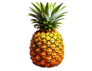 pineapple isolated on a transparent background, generative ai