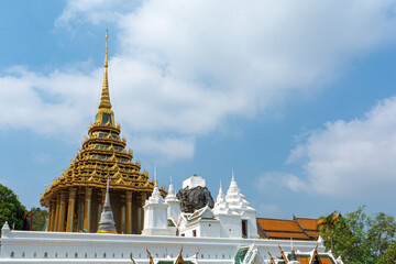"Wat Phra Phutthabat" Temple of the Buddha's Footprin at Saraburi, Thailand. Thai style temple.