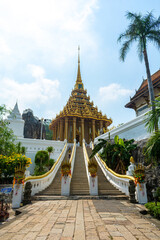 "Wat Phra Phutthabat" Temple of the Buddha's Footprin at Saraburi, Thailand. Thai style temple.