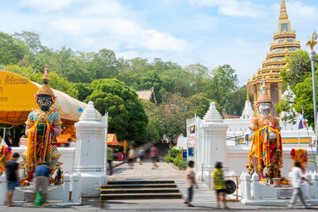 "Wat Phra Phutthabat" Temple of the Buddha's Footprin at Saraburi, Thailand. Thai style temple.