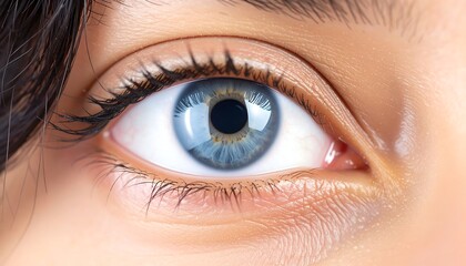 Close-up of a light blue eye