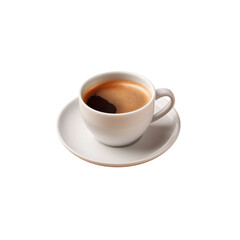 cup of black coffee isolated on a white background,