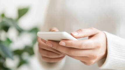 Close-up of hands holding a modern smartphone, symbolizing digital communication, mobile technology, social media connection, and everyday lifestyle in the digital era.