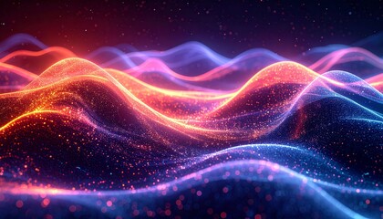 Vibrant abstract energy from virtual fractal realms with light, space, and glowing spiral galaxy motion
