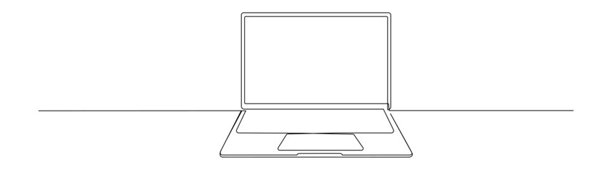 Laptop continuous line drawing illustration